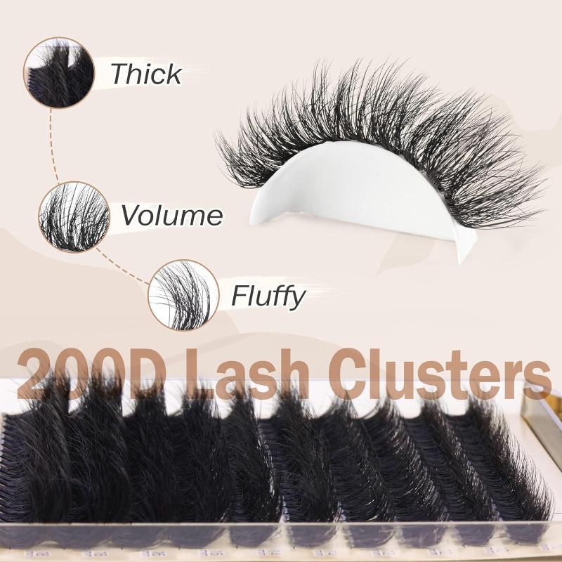 Eyelash Extension - 新しいふわふわ厚いまつげクラスターDIYまつげエクステ200D 10-18MIX個別まつげまつげエクステクラスター