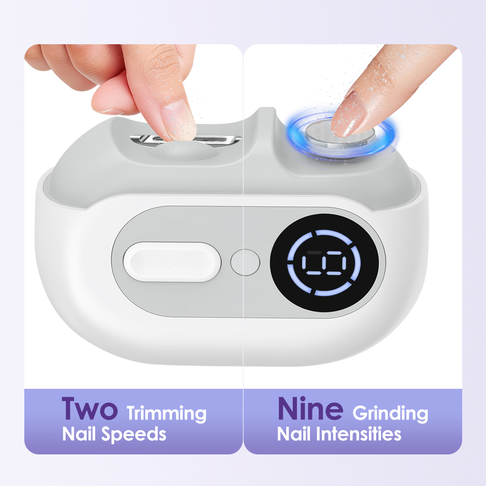 Uv Nail Lamp - 電動ネイルクリッパー 自動爪切り研磨機 研磨LEDライト付き ネイルカッター UVネイルランプ付き 子供と大人向け