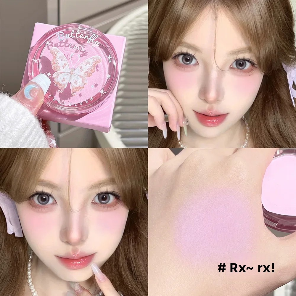 Beauty Makeup Palette - ロマンティックバタフライ 3色チークパレット マット＆シマー コンターリングメイクアップ フレッシュルック ビューティーエッセンシャル