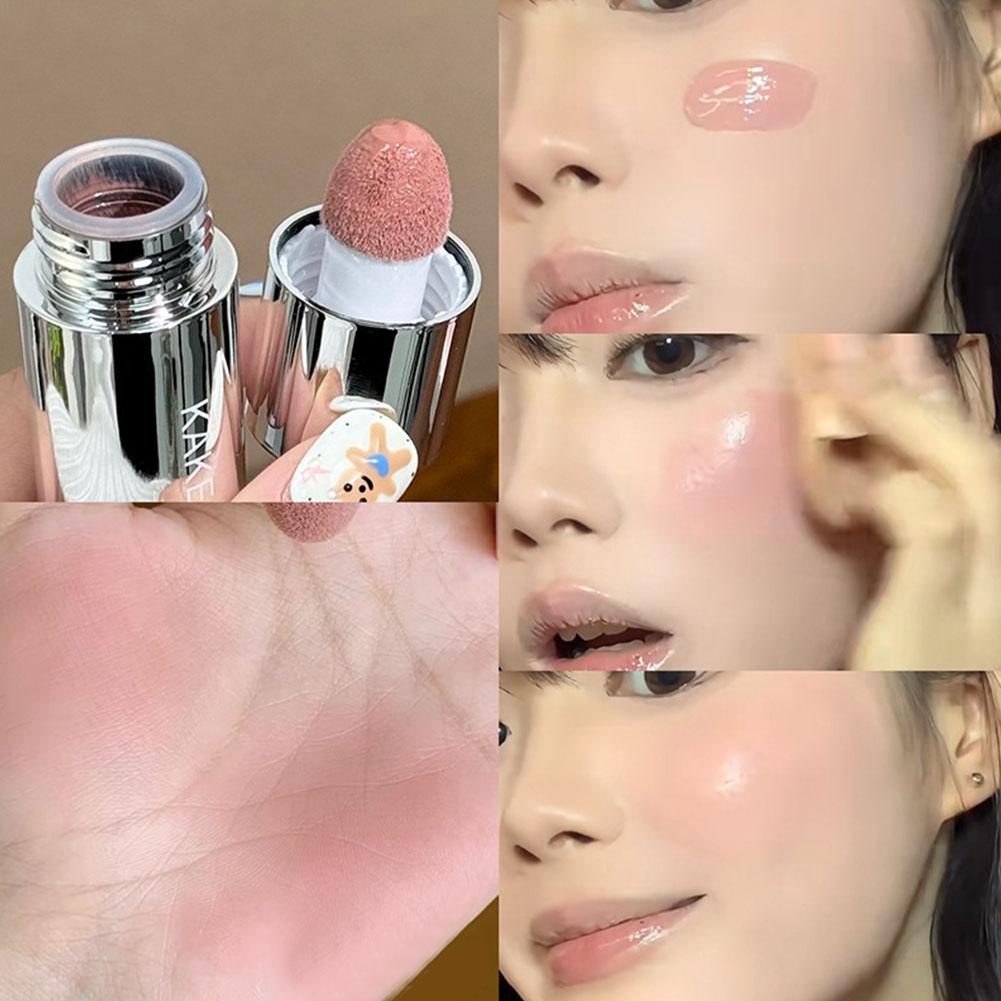 Ulta Beauty Makeup - 保湿スポンジヘッドブラッシャー リキッドブラッシュスティック ナチュラルリップコンター チークメイク マットミルクピンク ブライトニングルージュ