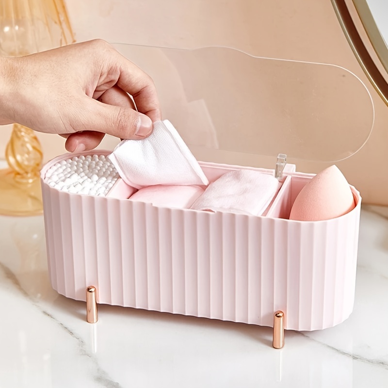 Your Beauty Makeup - 1/2個入り 3コンパートメント綿棒収納ボックス - 美容必需品を簡単に整理、メイクアップオーガナイザー