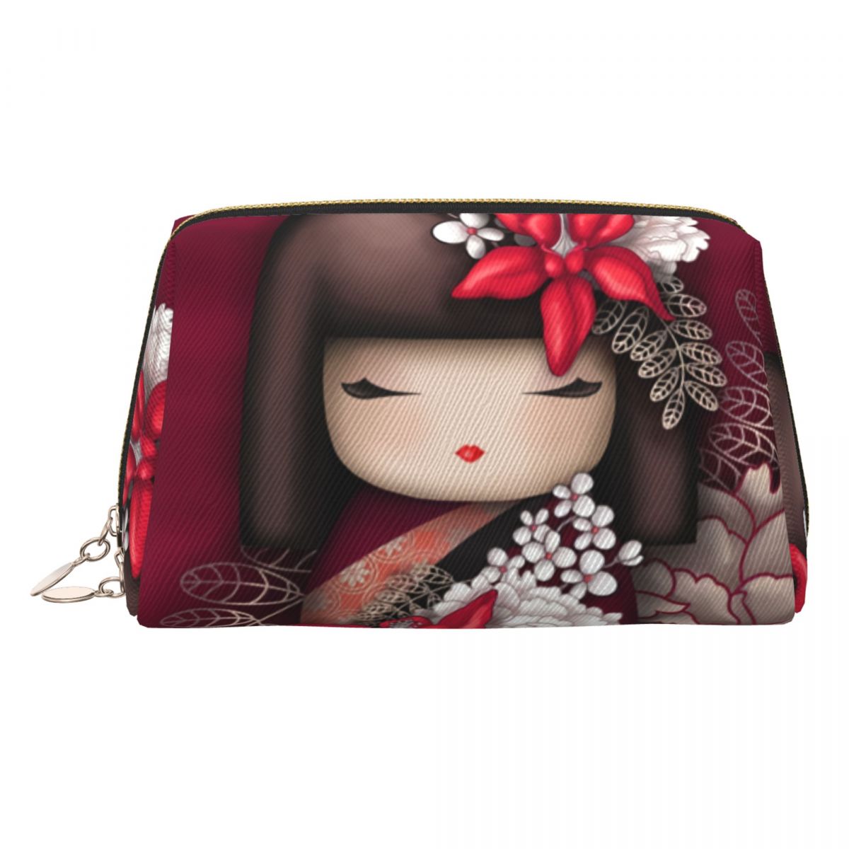 Beauty Makeup Kit For Girls - カスタム日本少女桜こけし人形化粧品バッグ女性用化粧品メイクアップオーガナイザーレディビューティーストレージドップキットケース