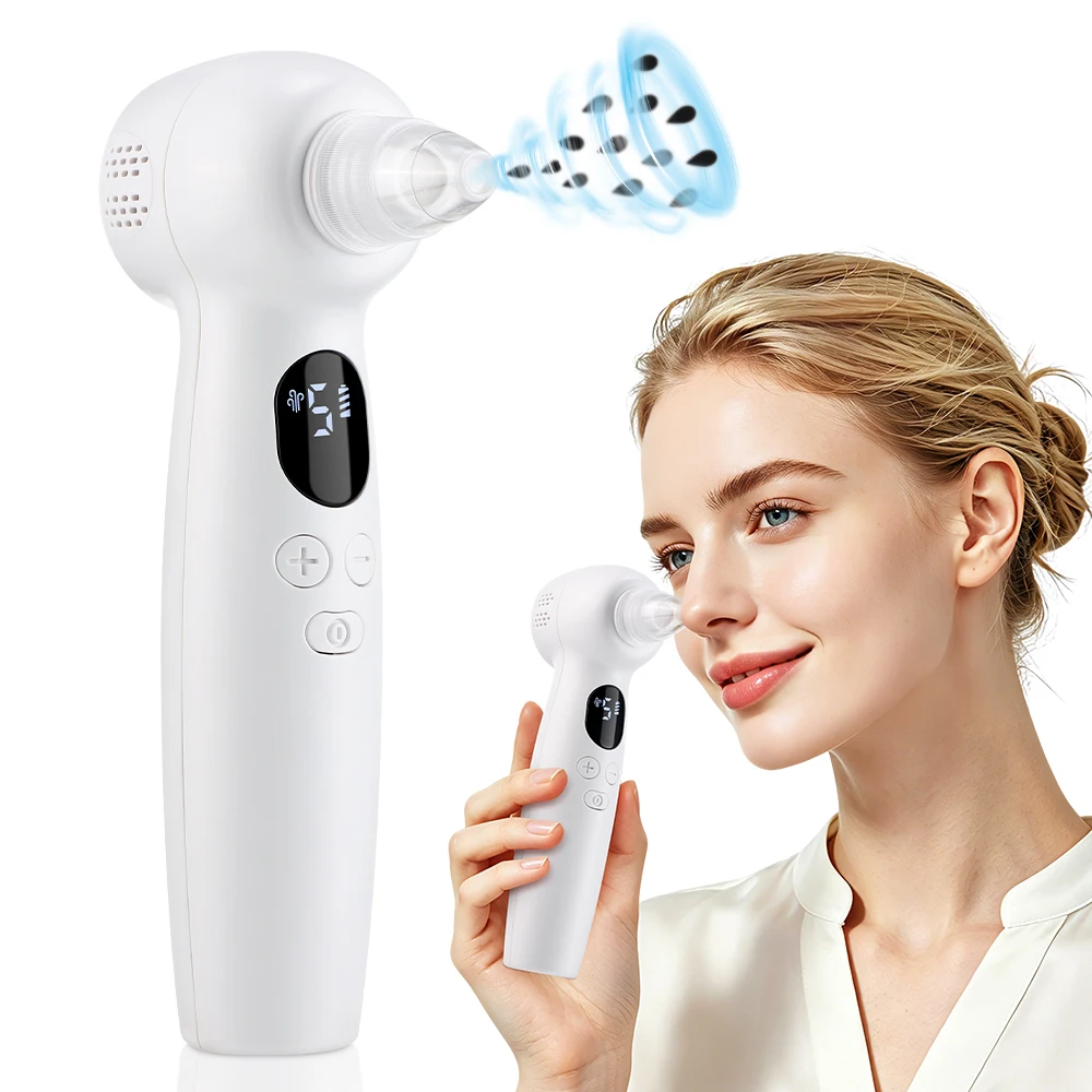 Pore Vacuum - 黒ずみ除去毛穴掃除機 温湿布機能付き 5段階吸引レベル 3段階加熱モード 4種類のヘッド Type-C