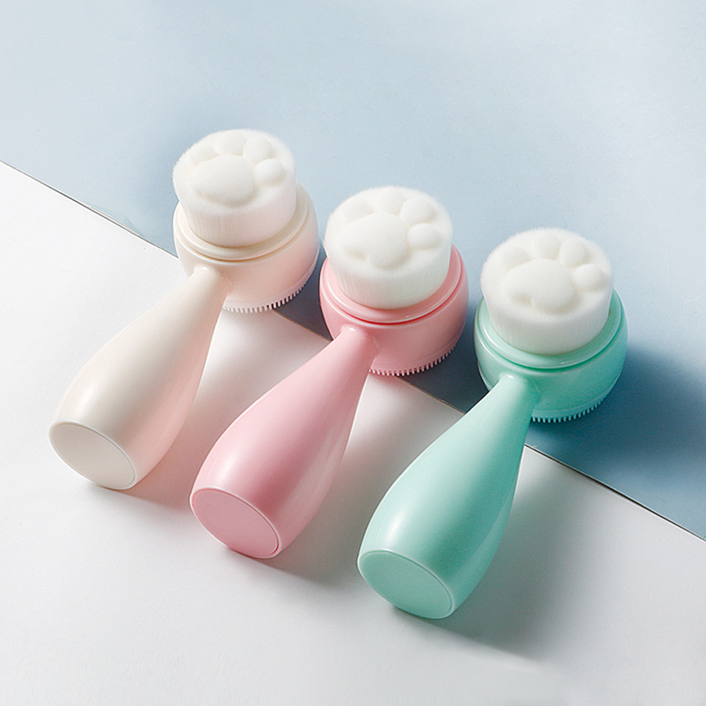 Electric Face Cleanser Brush - ディープポアフェイシャルクレンジングブラシ,ディープポアフェイシャルクレンジング,超微細,柔らかな光沢のある毛,2 in 1,顔の角質除去,1ユニット