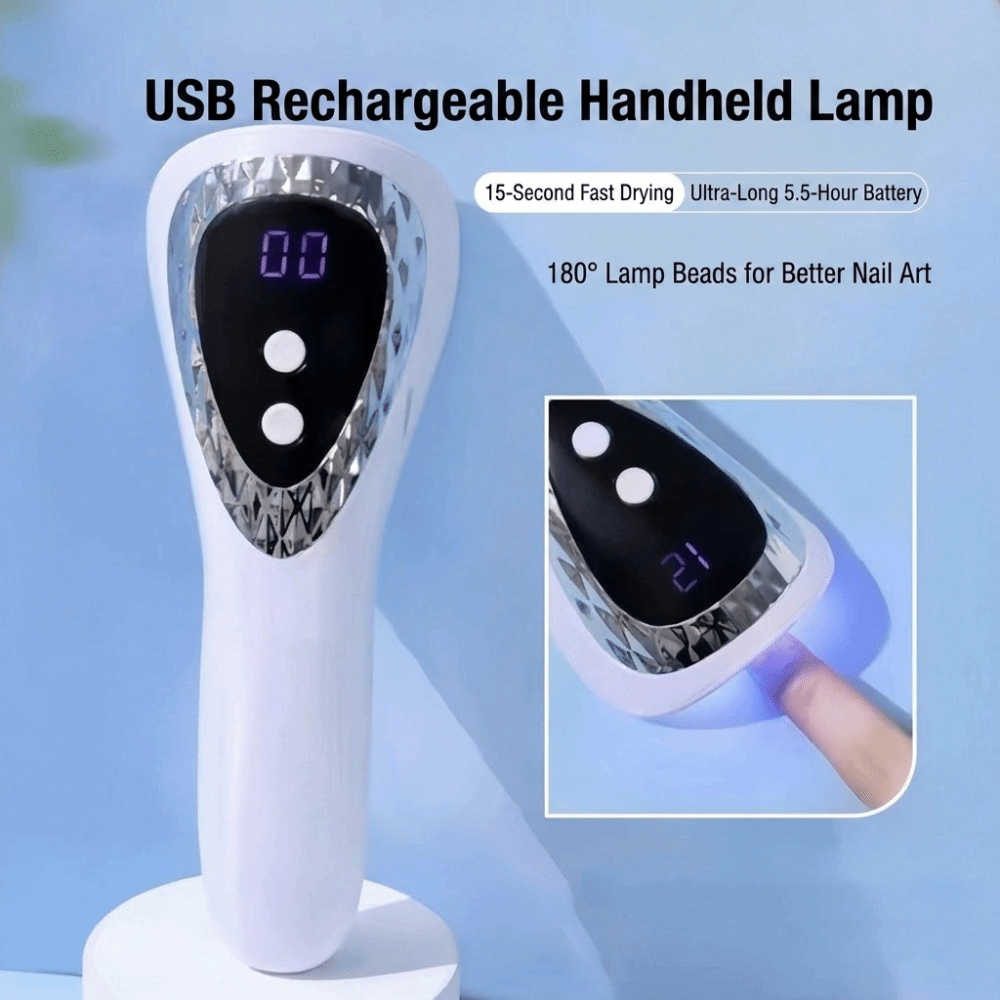 Uv Nail Lamp - ハンディ型UV LEDネイルランプ。速乾性でプロ仕様。小型で持ち運び可能。充電式。ジェルネイル用ドライヤーランプ。ネイルアートに最適。