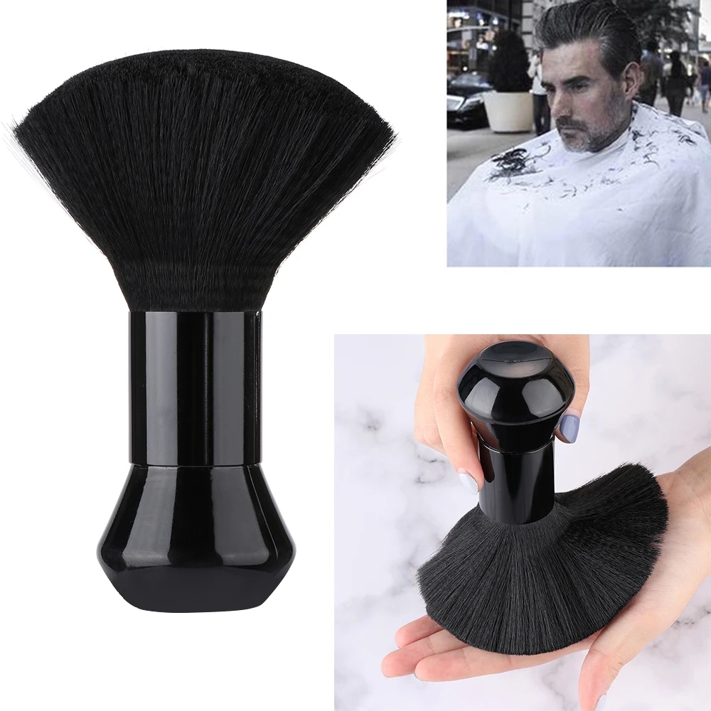 Makeup Beauty Ro - 1PC ソフトネックフェイスダスター理容室黒ひげブラシヘアクリーニングヘアブラシサロン切断理髪スタイリングメイクツール