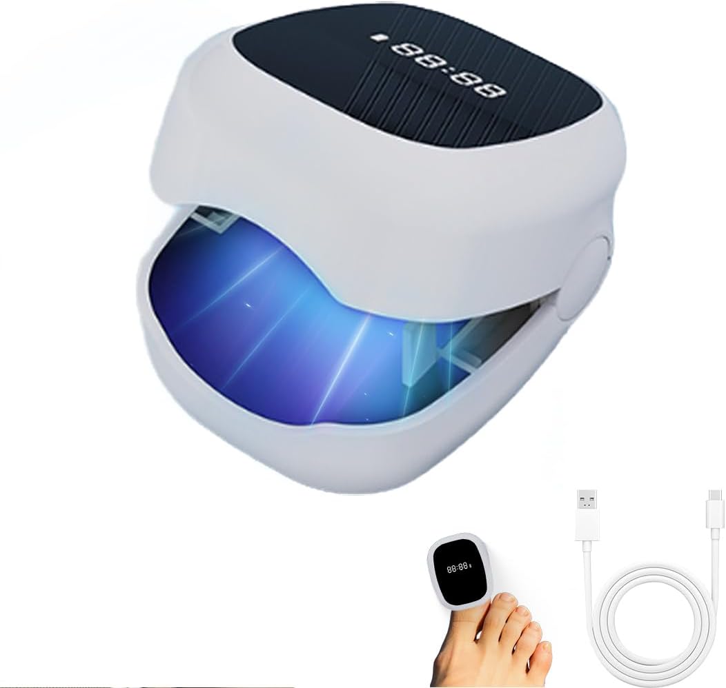 Uv Nail Lamp - レーザー爪真菌治療ランプ 6つのUV LED光線療法デバイス、青色光と赤外線付き、自宅用足爪真菌治療器
