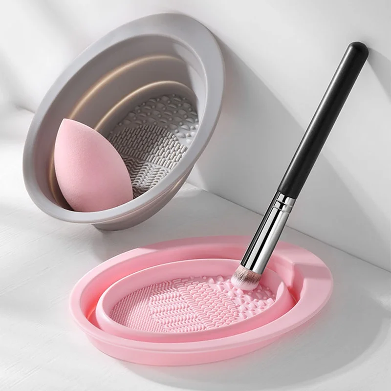 Beauty Makeup Brushes - 折りたたみ式シリコンメイクブラシクリーナーボウル化粧品クリーニングマットファンデーションアイシャドウブラシ洗浄ツール美容用品