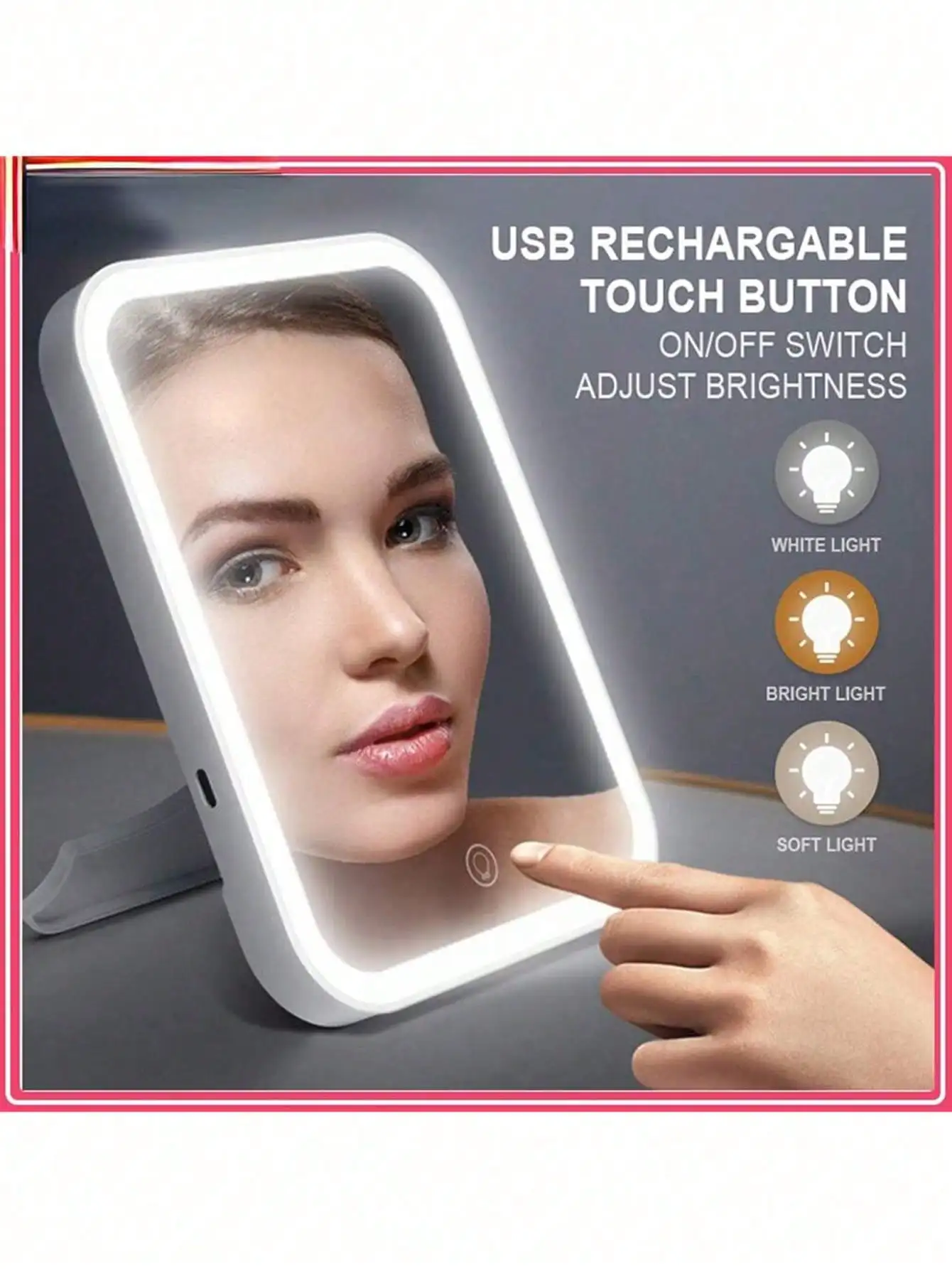 Your Beauty Makeup - あなたの美容ルーチンを明るくします: 調節可能な調光、回転、収納機能付き LED メイクアップミラー - USB