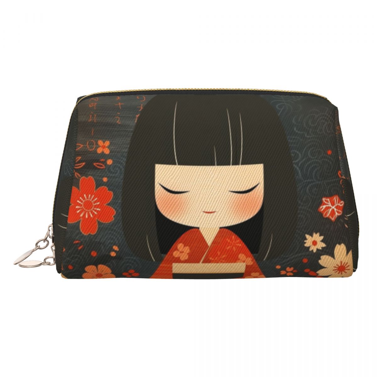 Beauty Makeup Kit For Girls - かわいい日本の女の子着物こけし人形トラベルトイレタリーバッグ女性メイクアップ化粧品オーガナイザー美容収納ドップキット