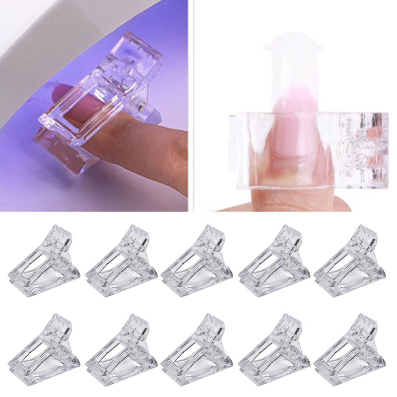 Uv Nail Lamp - 5/10 個透明アクリルネイルクリップクイックビルドジェルポリッシュエクステンション UV ランプマニキュアアートツール用