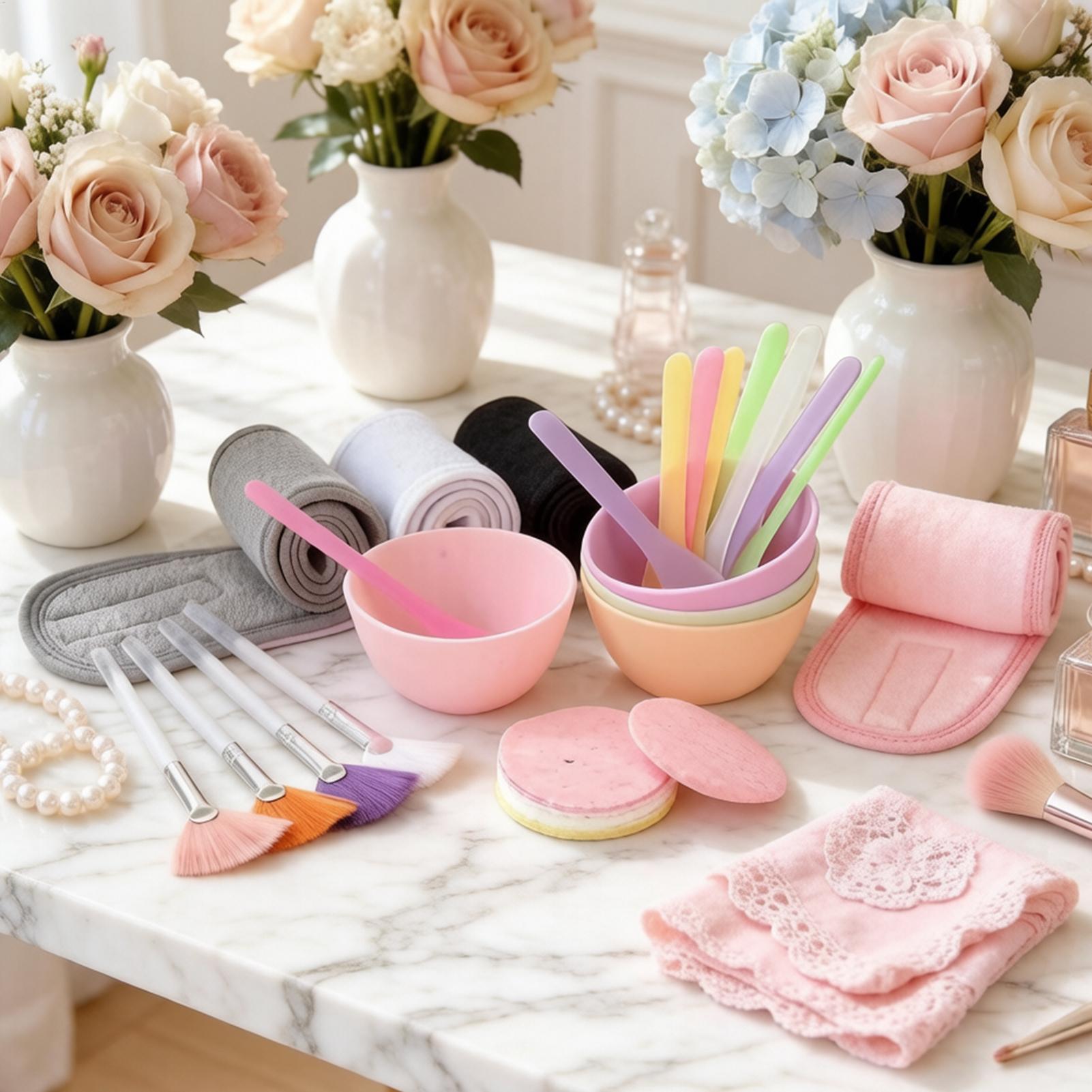 Beauty Makeup Brushes - フェイスカバースパチュラ37個入りシリコン製再利用可能ブラシ、フェイスカバーツール、家庭用美容メイクサロンクリニックジムヨガイベントパーティー用