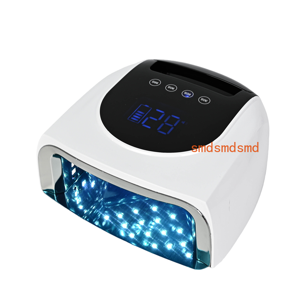 Uv Nail Lamp - 充電式96Wネイルランプ、ミラー反射ベース付きジェルポリッシュ乾燥機、マニキュアマシン、ネイル用UVライト、ネイルUV LEDランプ