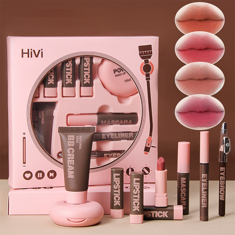 Huda Beauty Makeup Kit - ギフトボックス 9 ピース リップスティック パウダー マスカラ