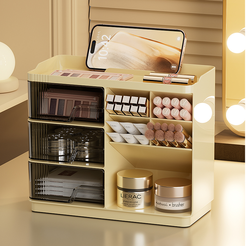 Your Beauty Makeup - 化粧品収納ケース（引き出し付き）、広々としたコスメディスプレイケース、あなたの美容必需品に最適な収納ソリューション
