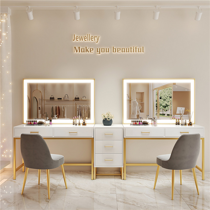 Beauty Makeup Studio - ネイルアートメイクアップアーティストスタジオプロフェッショナル、ランプテーブル付き、ブライダルショップメイクアップテーブル、ビューティーサロン、ビューティードレッシングテーブル