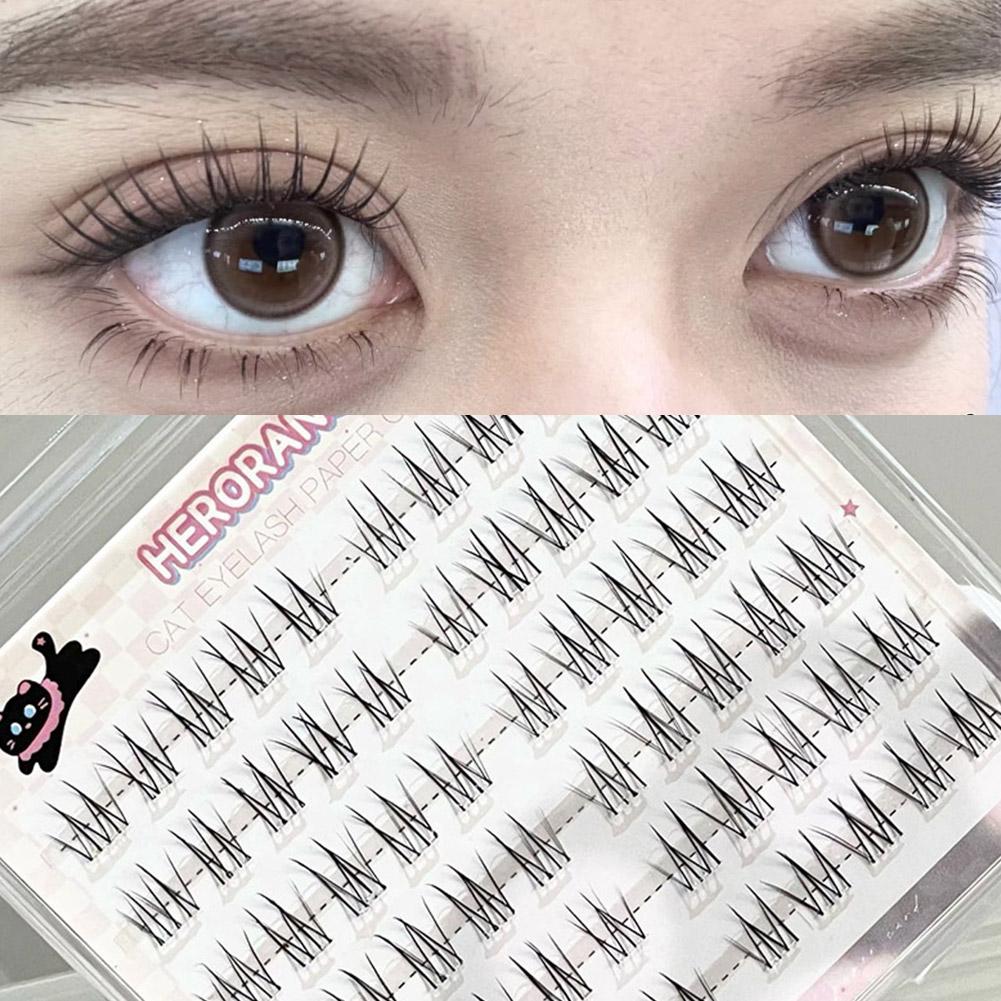 Your Beauty Makeup - 偽まつげナチュラル長持ちクラスターまつげの下に目を大きくするクラスター美容メイク DIY まつげ女の子のための T3Z8
