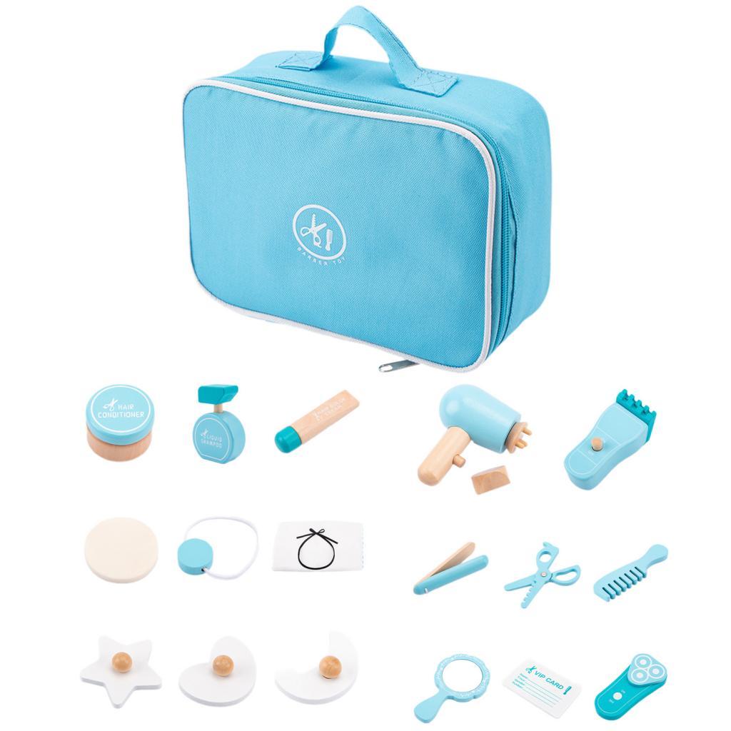 Beauty Makeup Kit For Girls - 18x 木製メイクアップおもちゃセット ビューティーサロンおもちゃ 学習玩具 ごっこ遊びメイクアップキット 子供用
