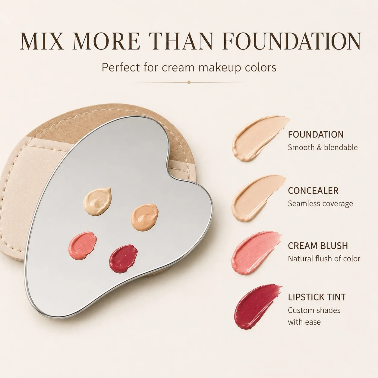 ハート型ステンレス製メイクアップミキシングパレット（レザース - Beauty Makeup Palette のレビューと価格