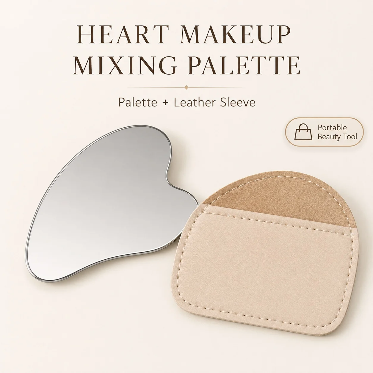 ハート型ステンレス製メイクアップミキシングパレット（レザース - Beauty Makeup Palette のレビューと価格