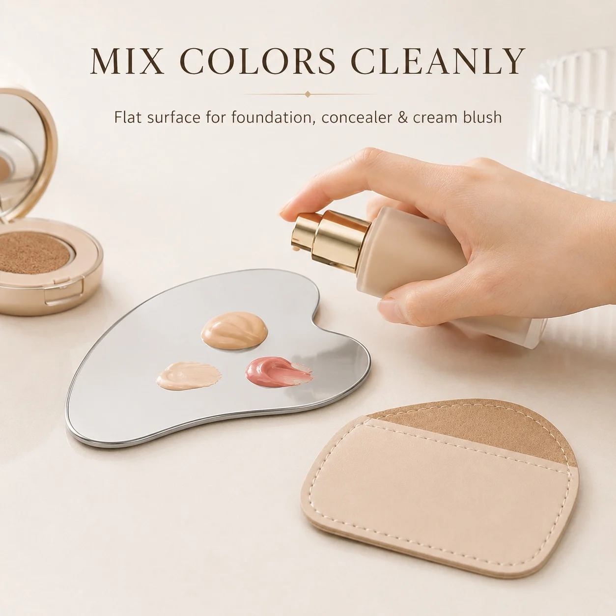 ハート型ステンレス製メイクアップミキシングパレット（レザース - Beauty Makeup Palette のレビューと価格