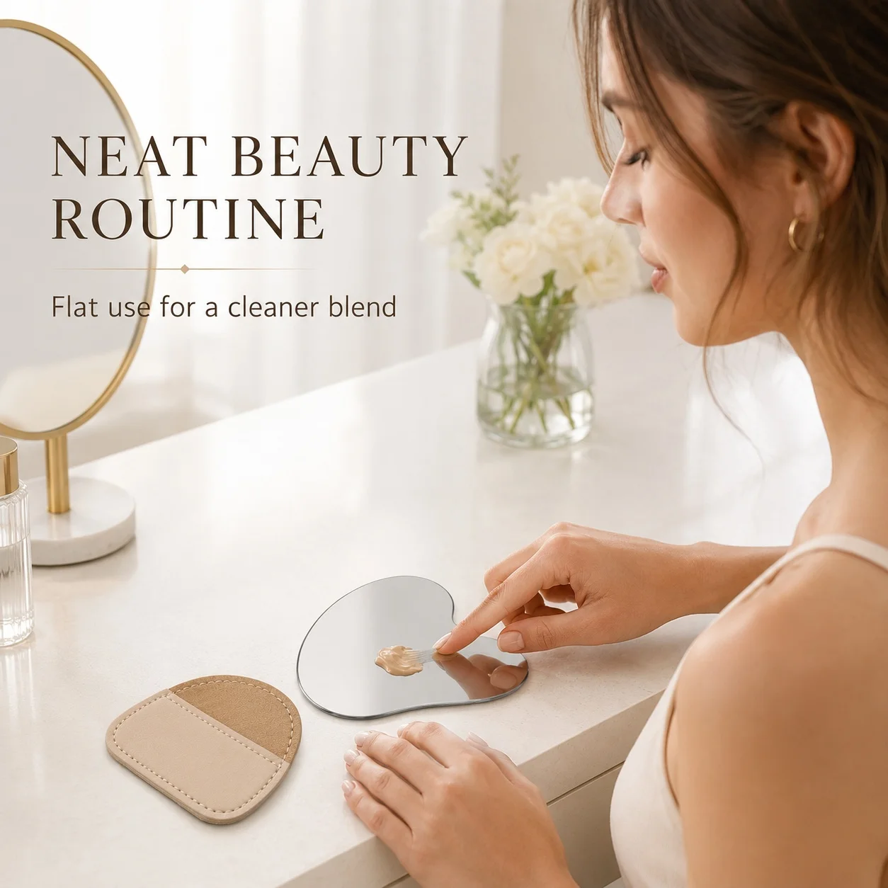 ハート型ステンレス製メイクアップミキシングパレット（レザース - Beauty Makeup Palette のレビューと価格