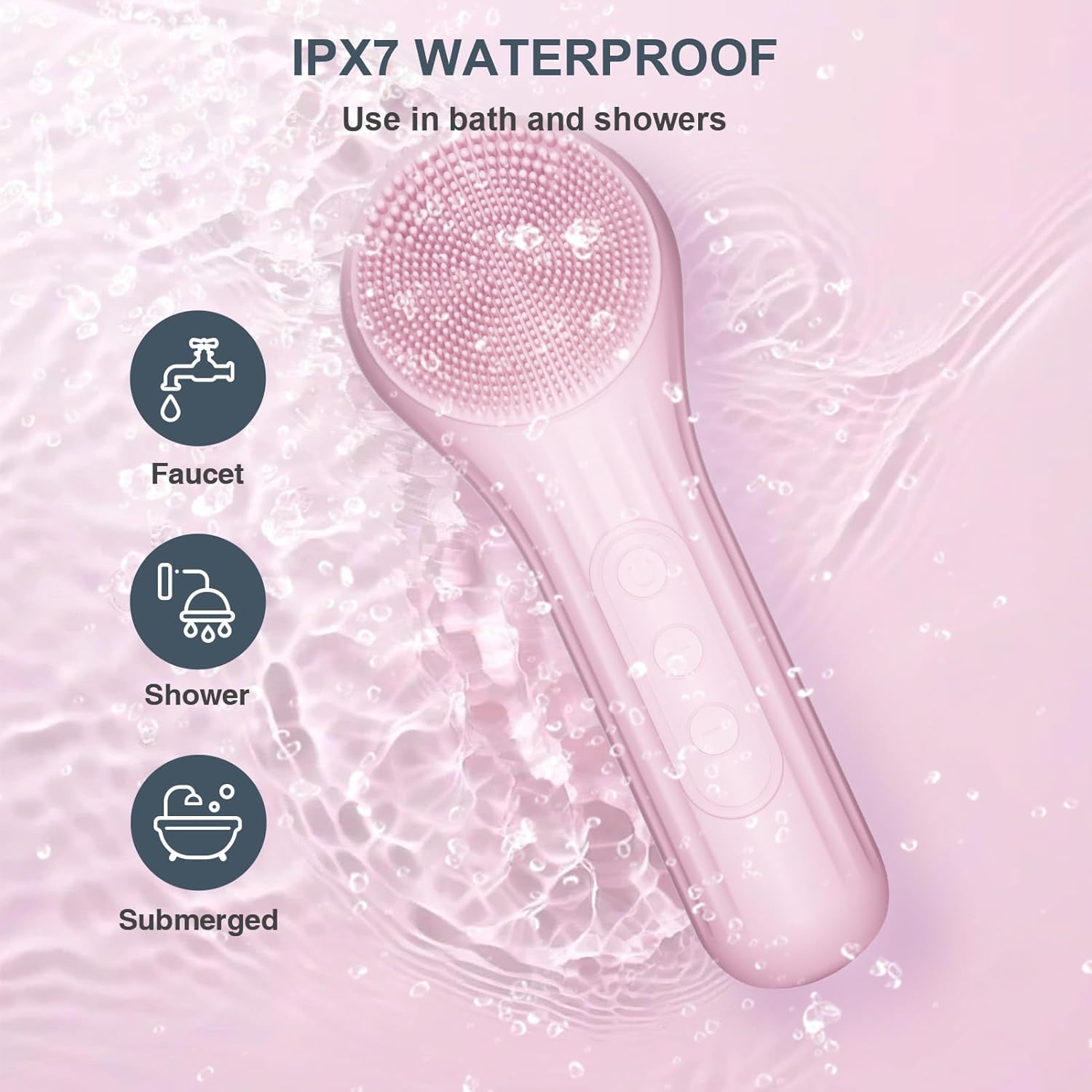 シリコンフェイススクラバー、防水電動洗顔ブラシ（男性＆女性用 - Electric Face Cleanser Brush のレビューと価格