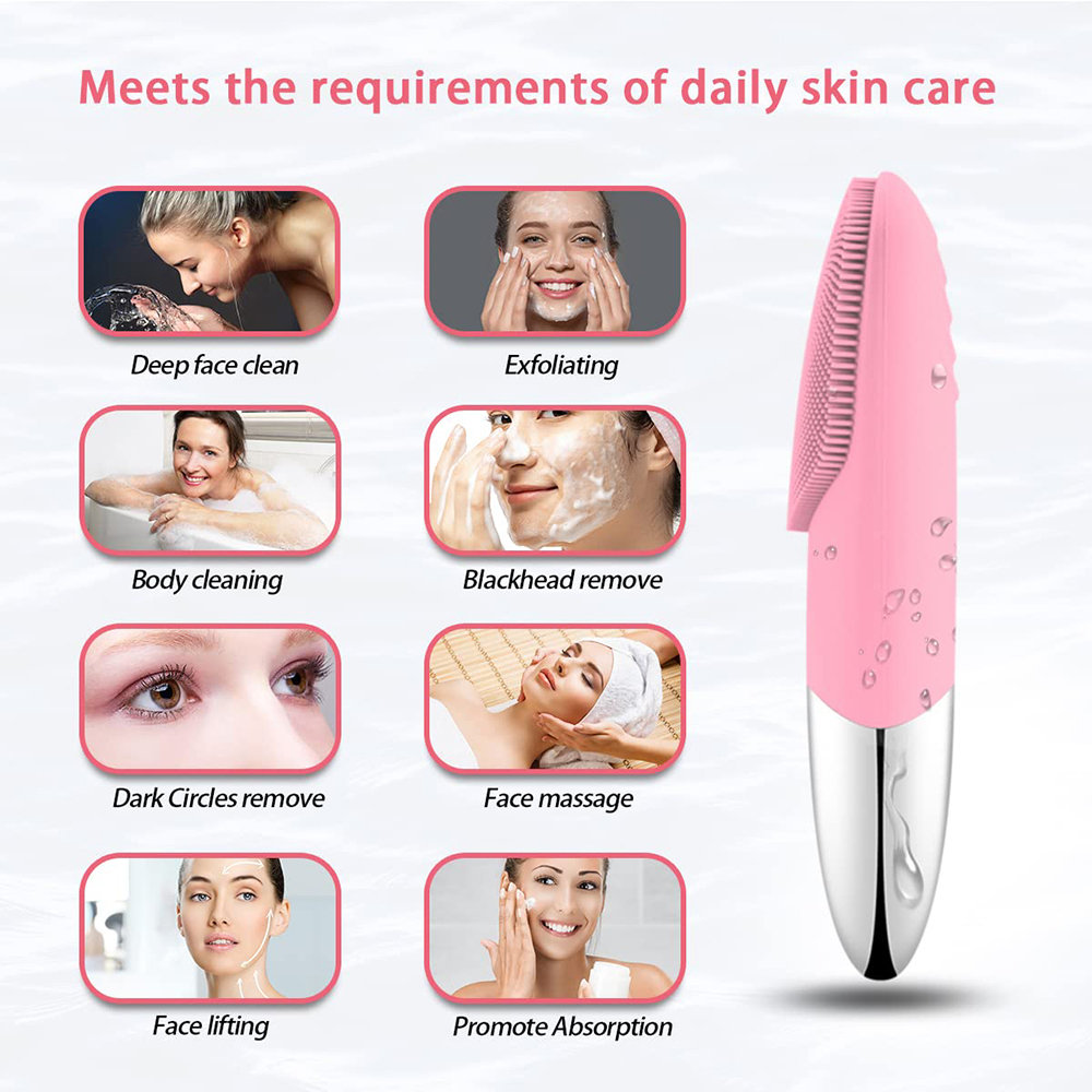 ミニ電動フェイシャルクリーニングブラシ防水洗顔料スクラバー角 - Electric Face Cleanser Brush のレビューと価格