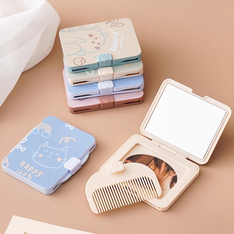 ポータブルミラー、コーム、2-in-1スクエア折りたたみミニ - Your Beauty Makeup のレビューと価格