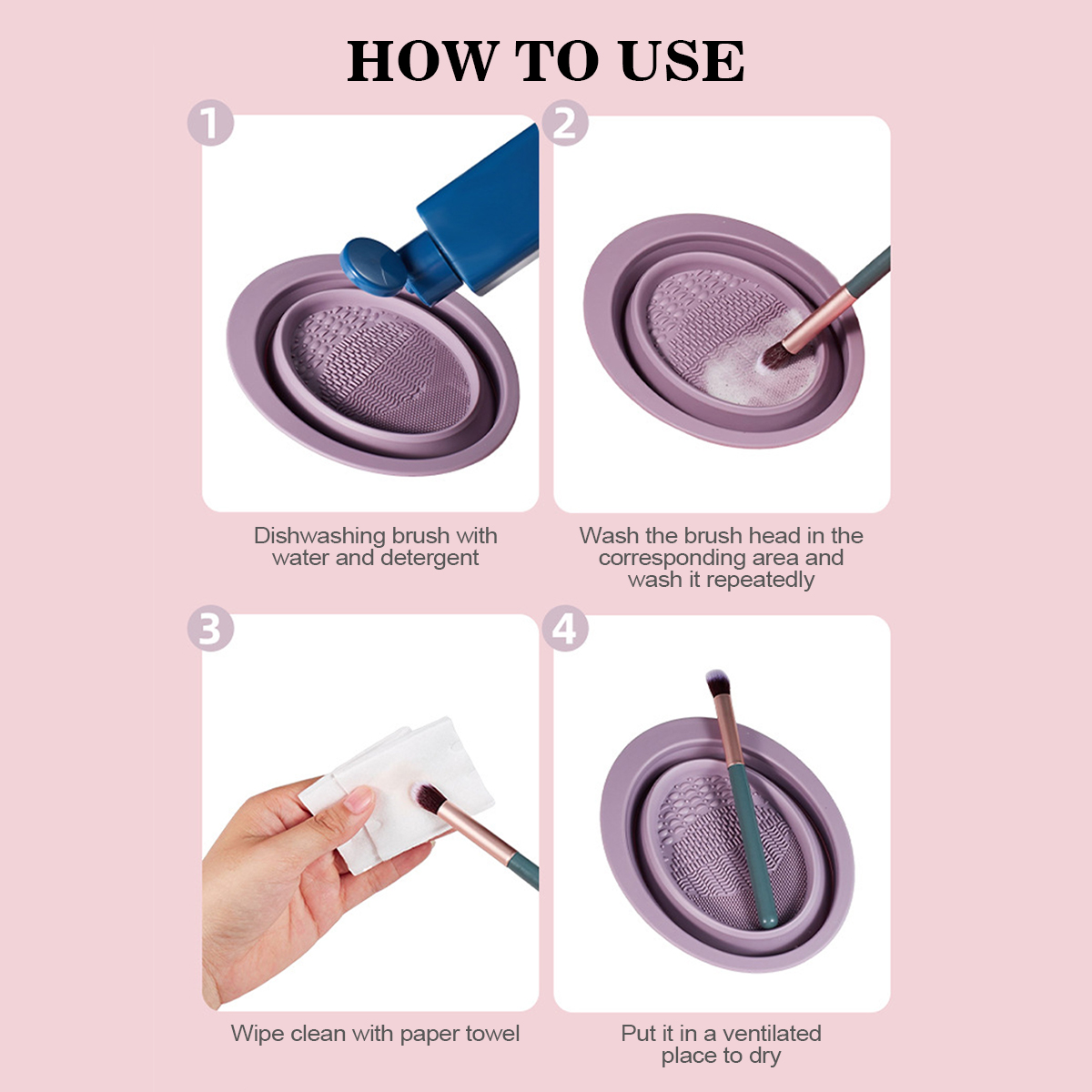 シリコーンメイクブラシクリーニングボウル美容化粧ブラシクリー - Beauty Makeup Brushes のレビューと価格