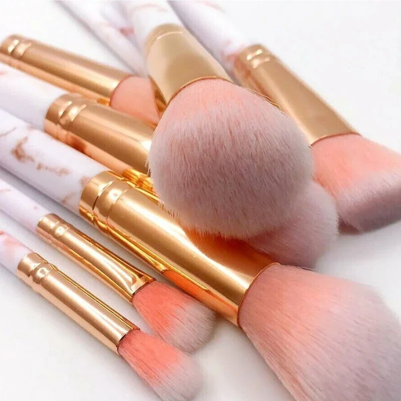 10本入りマーブル柄メイクブラシセット：フェイス、アイ、ベー - Makeup Beauty Ro のレビューと価格