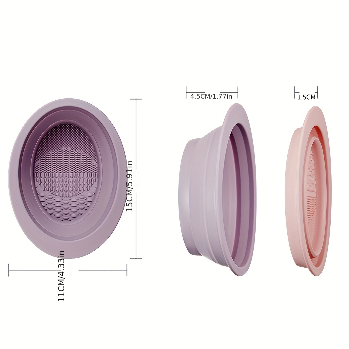 シリコーン製メイクブラシ洗浄ボウル、多機能で折りたたみ可能、 - Beauty Makeup Brushes のレビューと価格