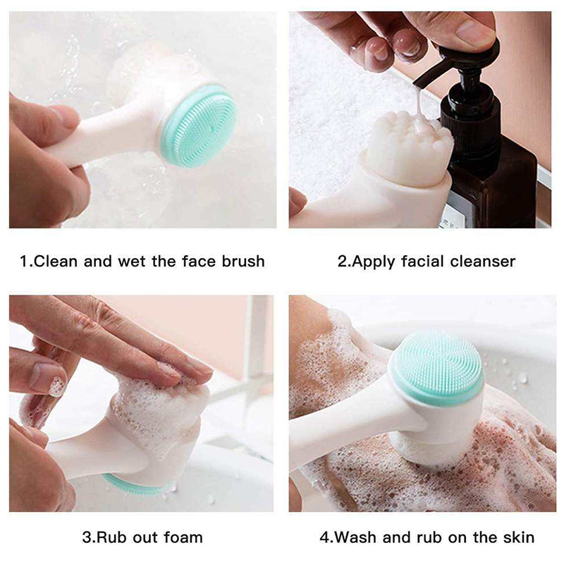 ソフトブラシ3Dダブルシリコン洗顔ブラシ　手動フェイシャルマ - Electric Face Cleanser Brush のレビューと価格