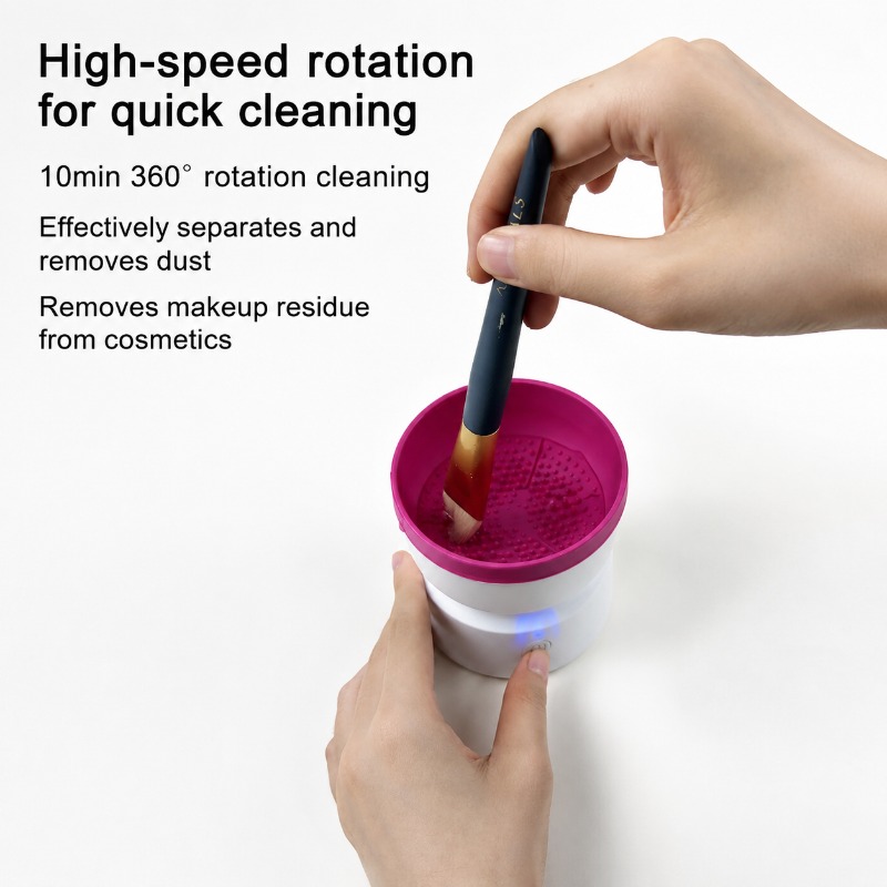 USB充電式メイクブラシクリーナー、電動化粧品洗浄装置、自動 - Beauty Makeup Brushes のレビューと価格