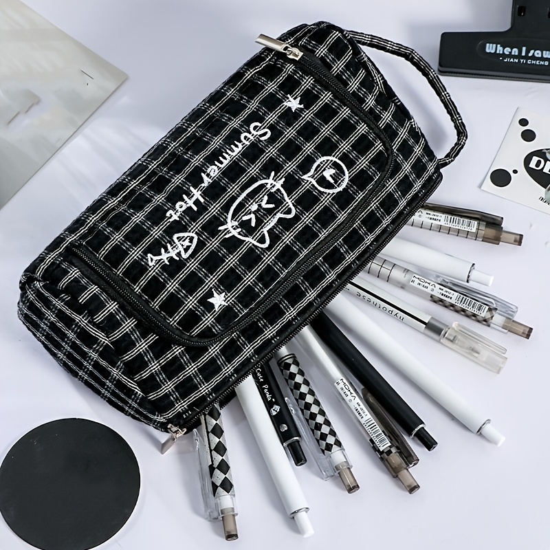 新しい携帯用ペンケース、大容量の文具箱、男女兼用のペンバッグ - Beauty Makeup School のレビューと価格