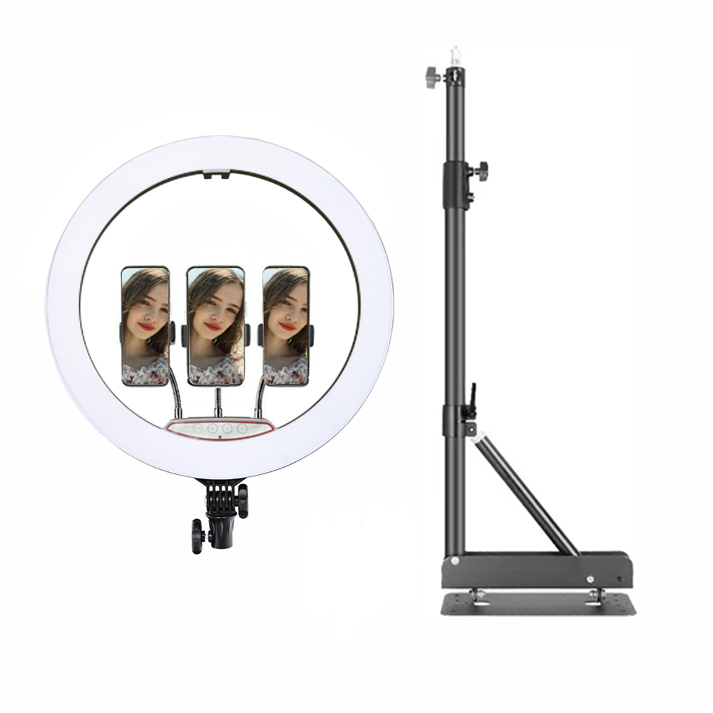 壁掛け式、天井設置型、18インチLEDリングライト、三角形ベ - Beauty Makeup Studio のレビューと価格
