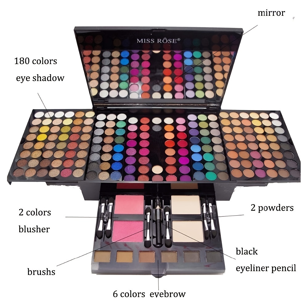 180 色ピアノケースアイシャドウパウダー頬紅セット化粧プレ - Huda Beauty Makeup Kit のレビューと価格
