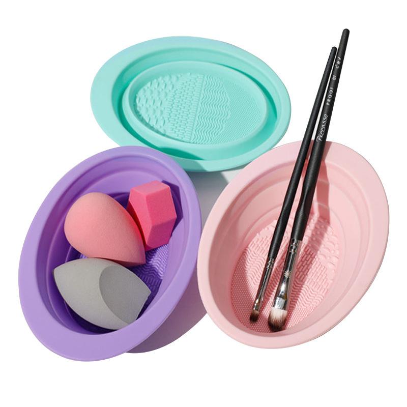 ソフトシリコーン化粧ブラシクリーナー折りたたみパウダーパフク - Beauty Makeup Brushes のレビューと価格