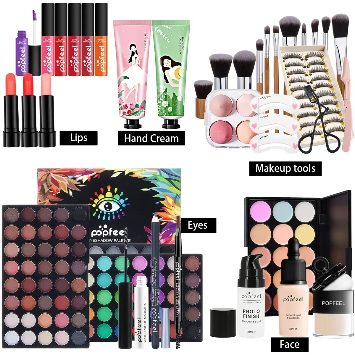 POPFEEL オールインワン メイクアップ キット ギフト - Huda Beauty Makeup Kit のレビューと価格
