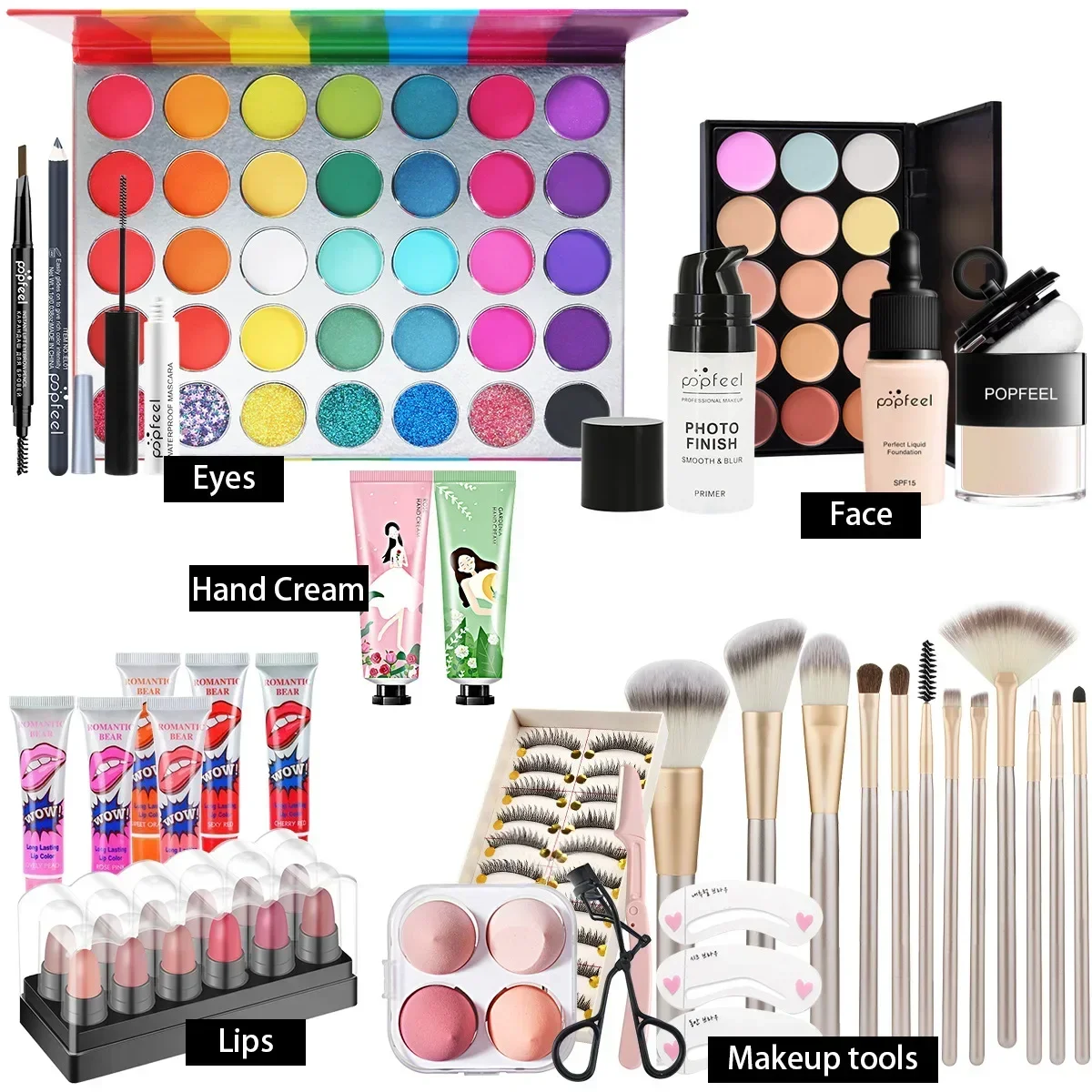 POPFEEL オールインワン メイクアップ キット ギフト - Huda Beauty Makeup Kit のレビューと価格