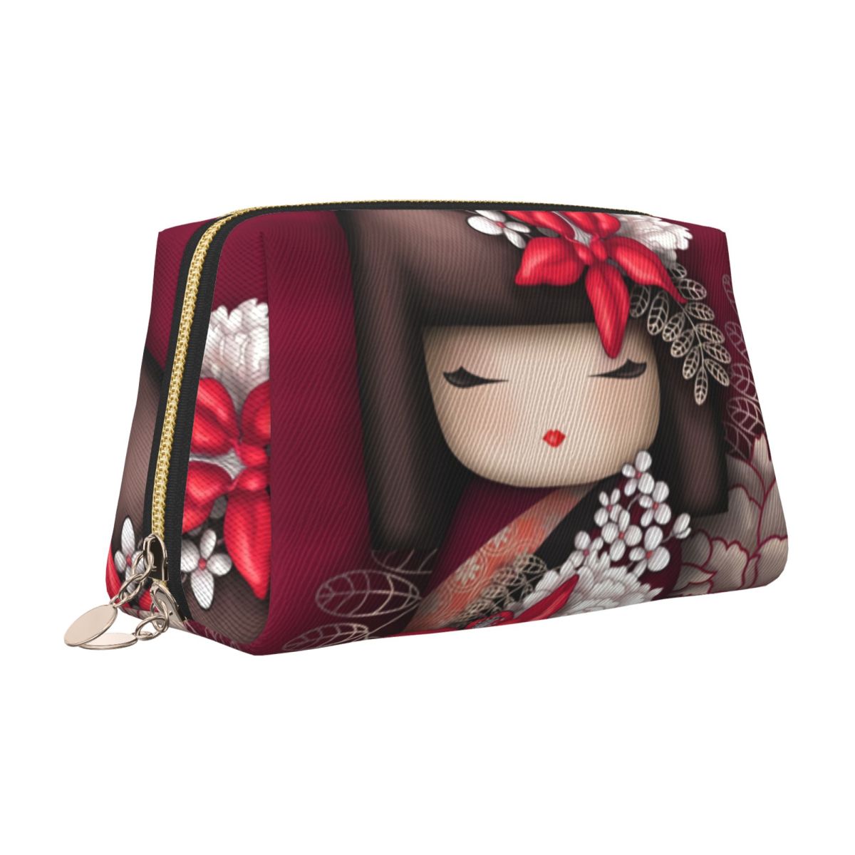 カスタム日本少女桜こけし人形化粧品バッグ女性用化粧品メイクア - Beauty Makeup Kit For Girls のレビューと価格