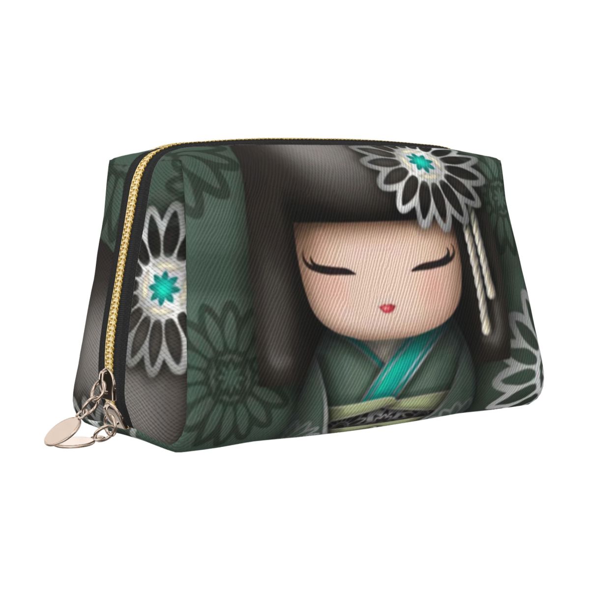 カスタム日本少女桜こけし人形化粧品バッグ女性用化粧品メイクア - Beauty Makeup Kit For Girls のレビューと価格