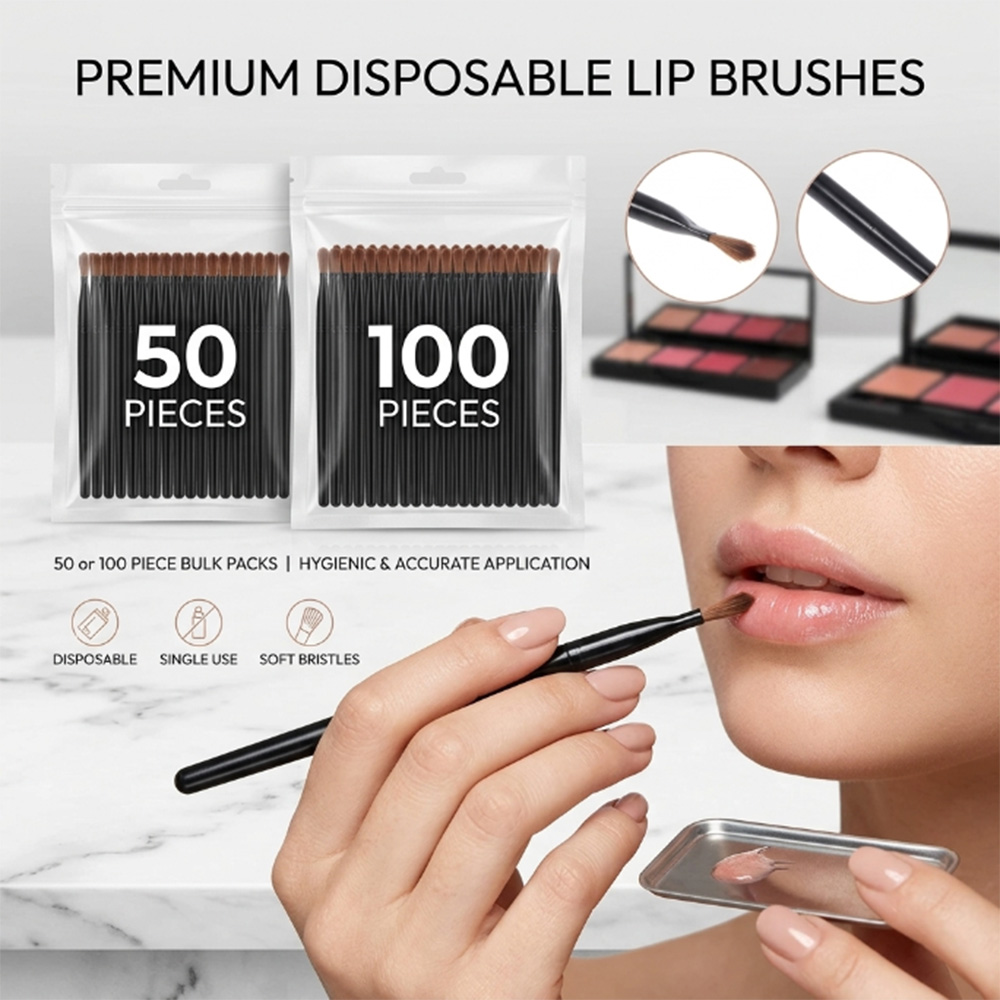 50/100 個使い捨てリップブラシセット口紅グロスワンドア - Beauty Makeup Brushes のレビューと価格