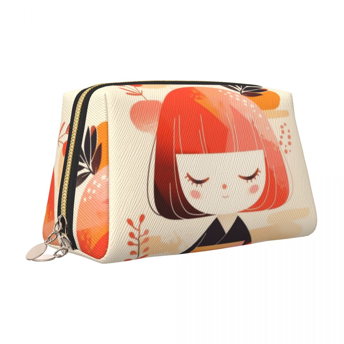 和風着物こけし人形柄トラベルコスメティックバッグ女性用トイレ - Beauty Makeup Kit For Girls のレビューと価格