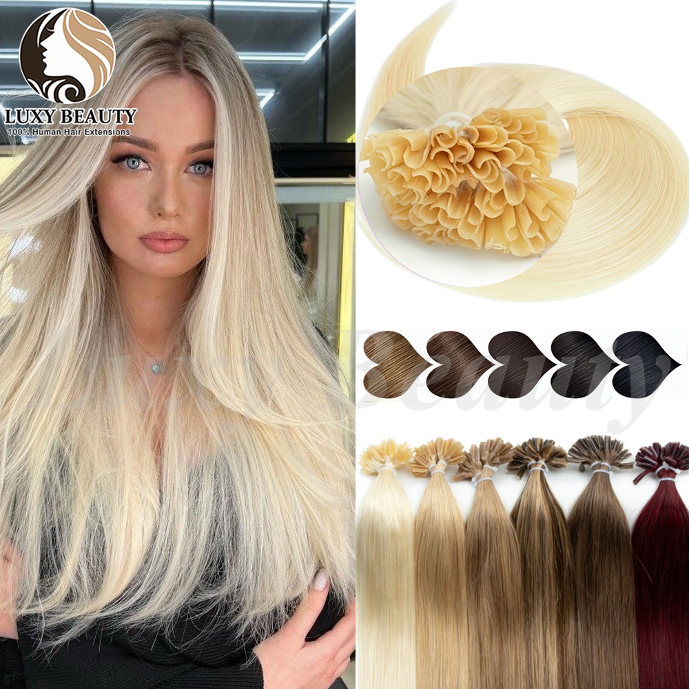 ブロンドUチップヘアエクステンション人毛ケラチンチップホット - Pure Beauty Hair & Makeup のレビューと価格