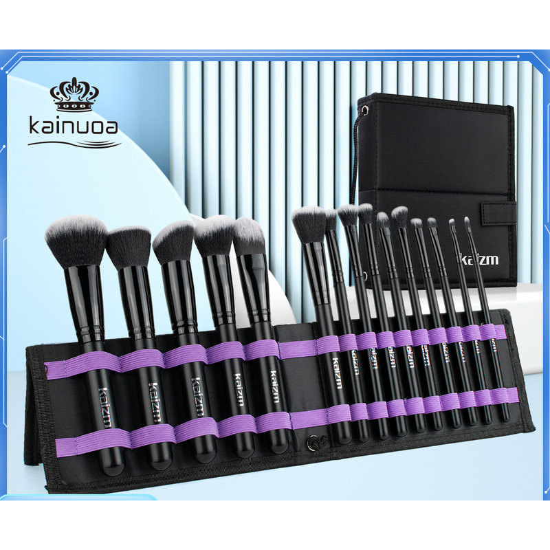15本入りブラックメイクアップブラシセット、アイシャドウ、フ - Your Beauty Makeup のレビューと価格