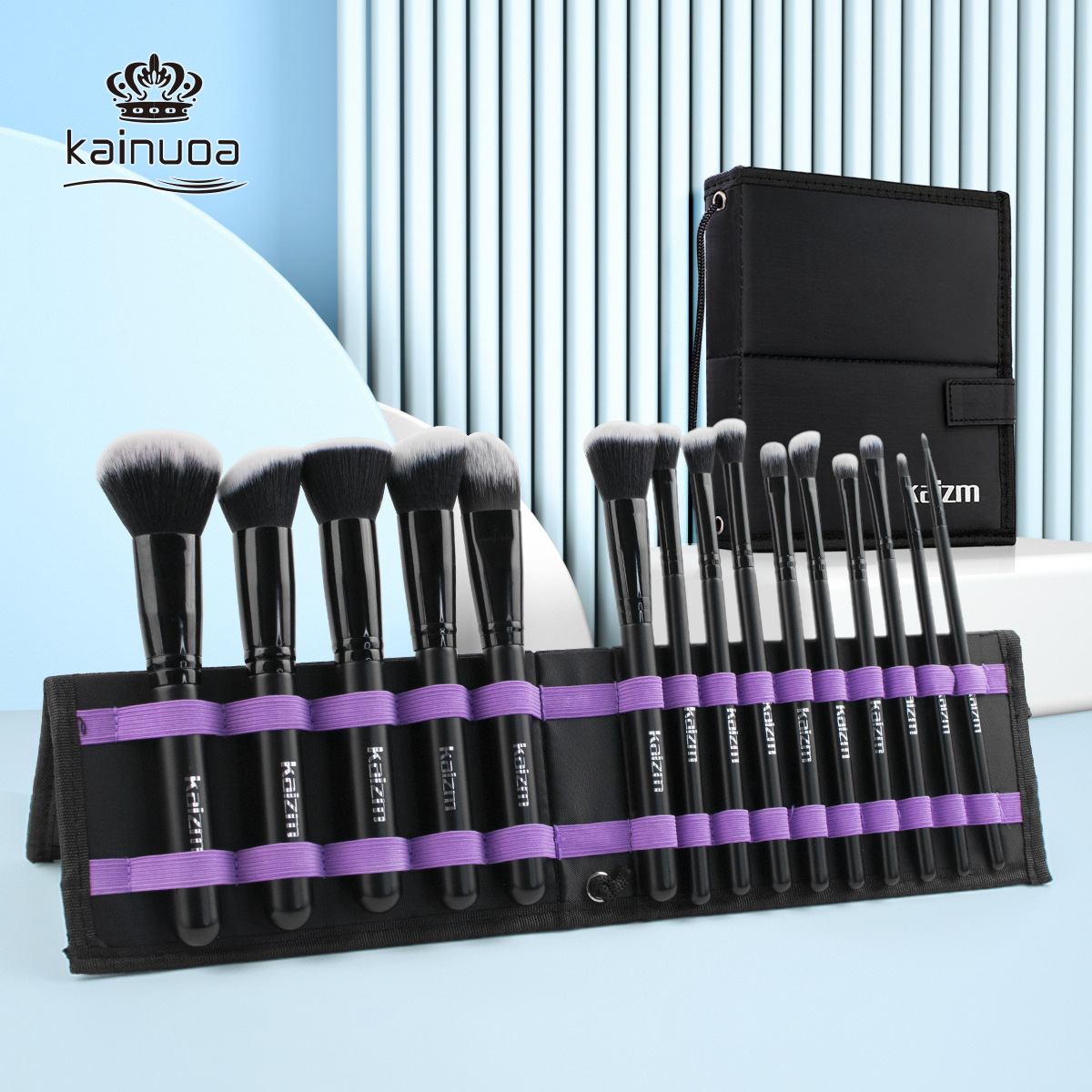 15本入りブラックメイクアップブラシセット、アイシャドウ、フ - Your Beauty Makeup のレビューと価格