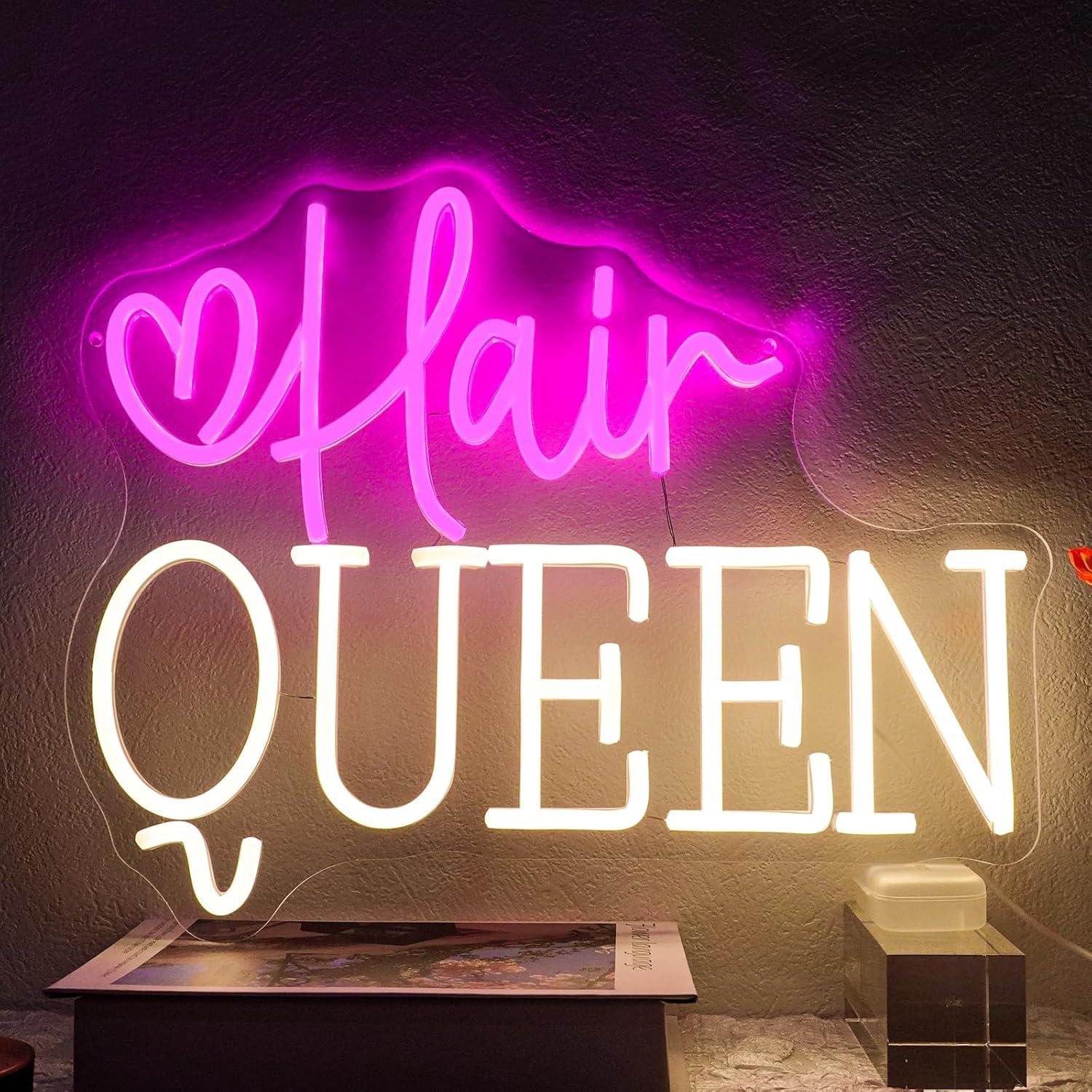 ヘアクイーンネオンサイン 調光可能な理髪店ネオンライトサイン - Beauty Makeup Studio のレビューと価格