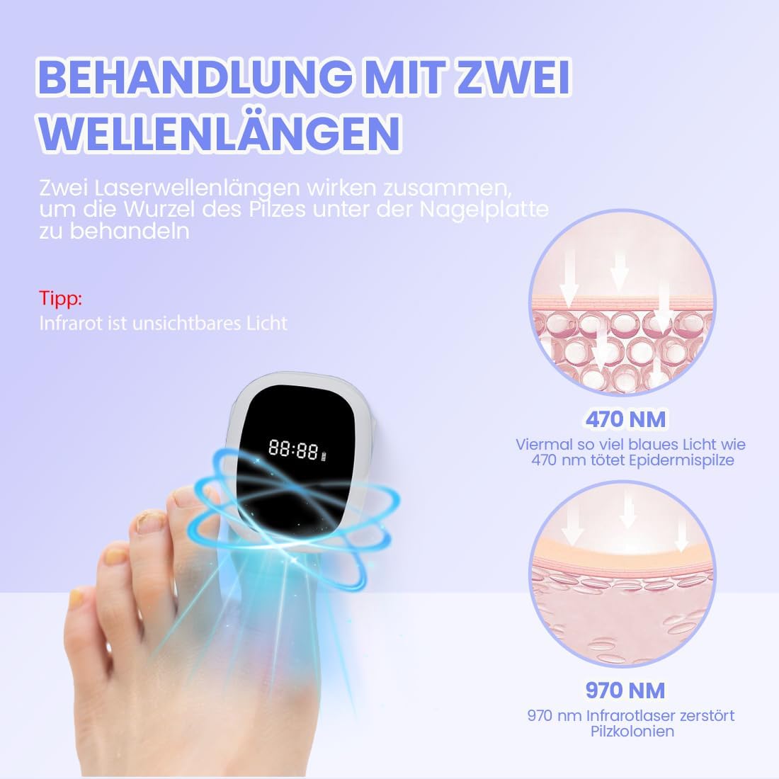 レーザー爪真菌治療ランプ 6つのUV LED光線療法デバイス - Uv Nail Lamp のレビューと価格