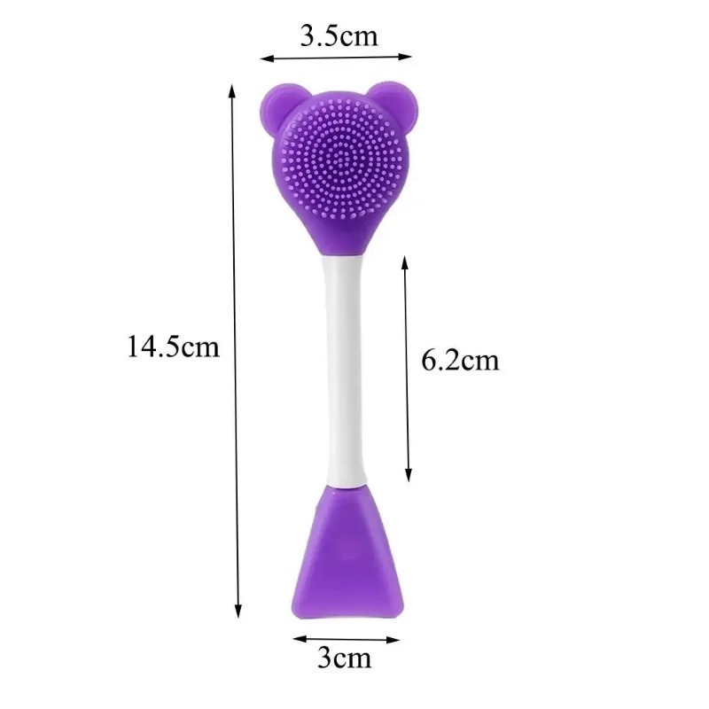 クマ型シリコン製ダブルヘッドフェイスマスクブラシ、顔用角質除 - Electric Face Cleanser Brush のレビューと価格